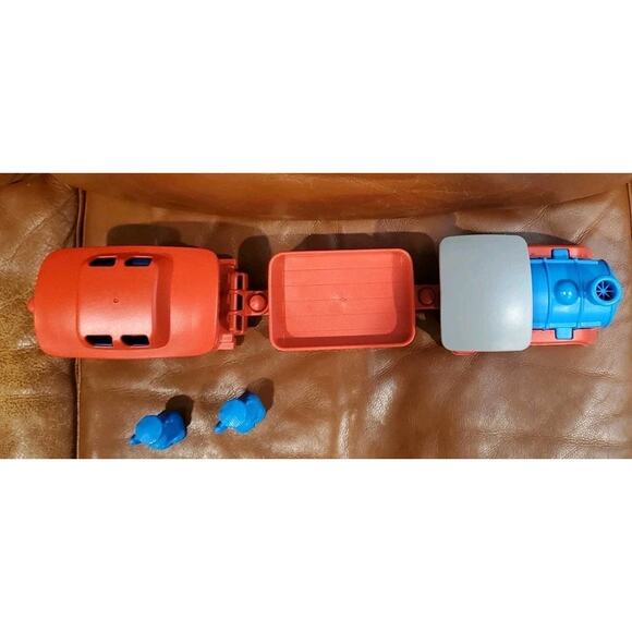 21 Inch Green Toys Train Set Engine Flat Bed Caboose 2 Bear Conductors USA - Picture 4 of 14